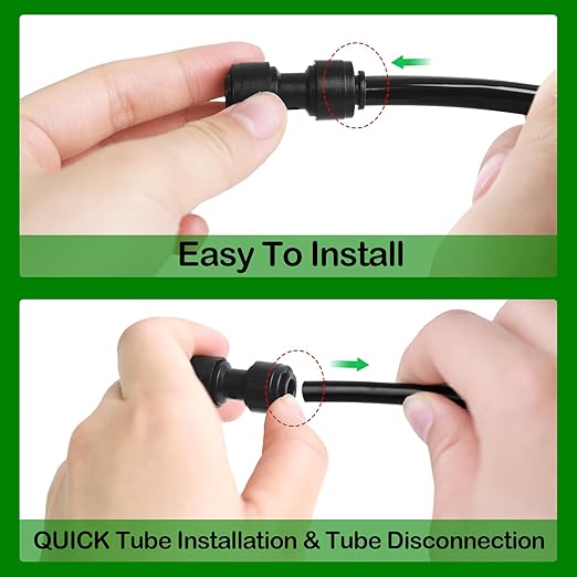 30 Pack 1/4 Inch Drip Irrigation Coupling Fittings - 1/4'' Drip Line Push-to-Fit Connectors for 1/4 Inch Drip Irrigation Tubing Leak Free Lock Coupler Parts for Drip Irrigation System