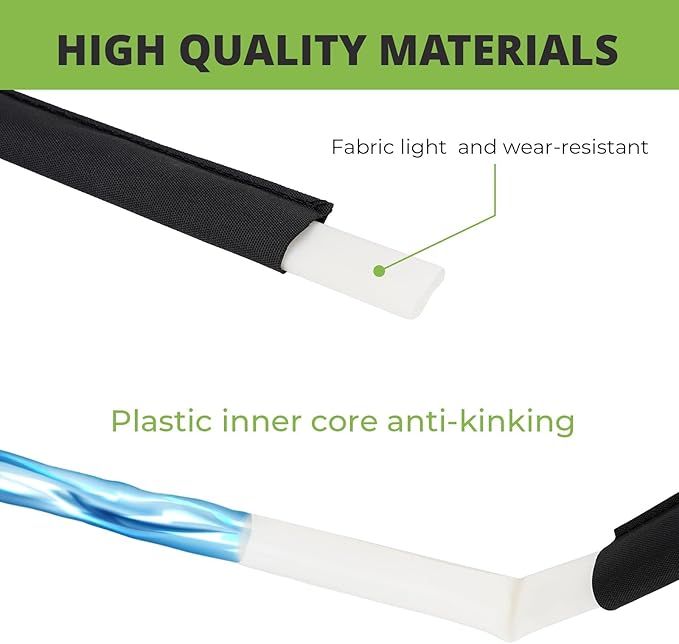 Flat Soaker Hose 15 ft Save 70% Water, Leakproof Design Double Layer Drip Sprinkler Hose for Garden Bed