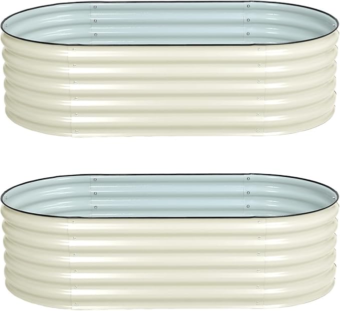 BPS 2-in-1 Metal Raised Garden Bed, 5.3x2.7 FT Galvanized Planter Raised Beds for Vegetables, Flowers 31'' Extra Tall