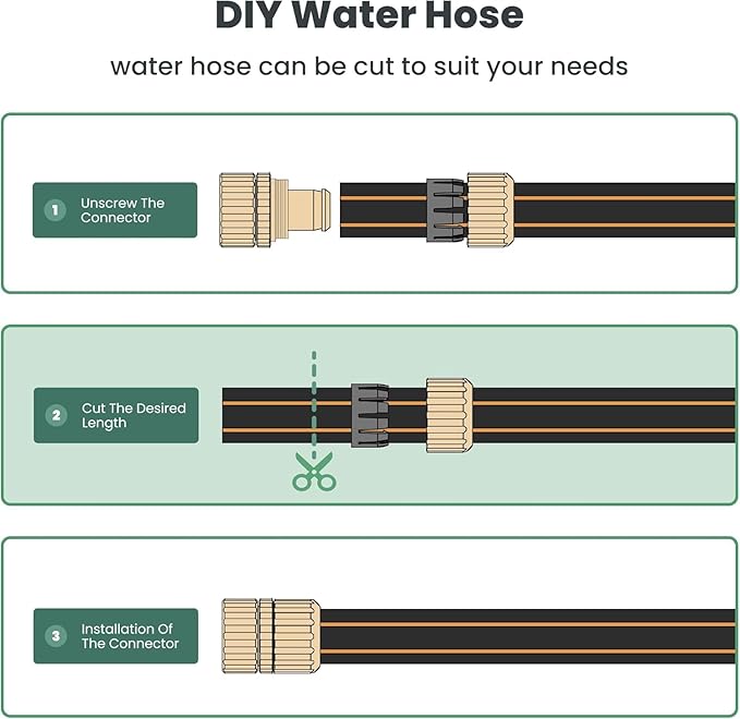 Giraffe Tools Leader Hose 5/8" x 10ft, Custom Length, No Kink, Flexible, Leakproof Water Hose, Double Female Fittings, 600 Burst PSI, 10ft, Black Orange