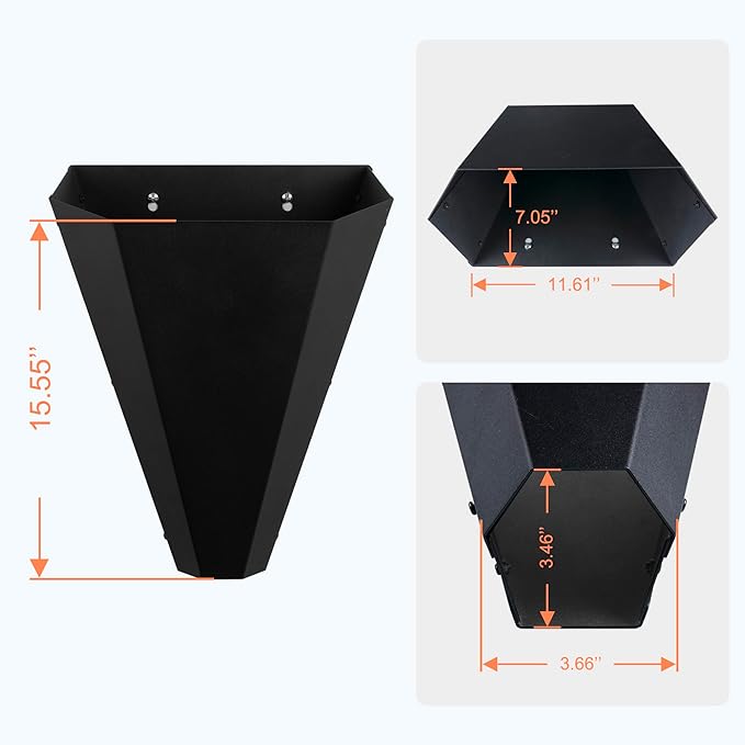 Large Size Chicken Cone, Metal Poultry Restraining Cone for Butchering Large Chickens, Layers, Broilers, Roasters & Turkeys (Up to 14 lbs), Flat-Back Design Poultry Killing Cone, Easy to Clean