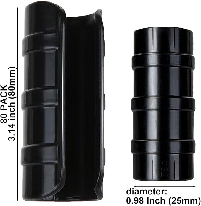 80PCS 3/4 inch Greenhouse Clips Black Greenhouse Clamps Black Plastic Clamps Garden Buildings Tube Clips for PVC Pipe Greenhouse Films, Sunshade Nets, Shelters, Farming, Gardening