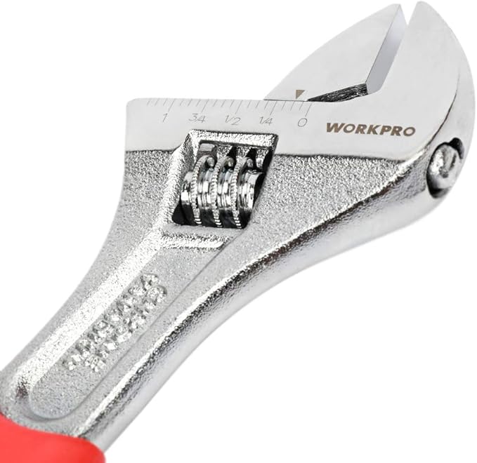 WORKPRO 3-piece Adjustable Wrench Set CR-V with Rubberized Anti-Slip Grips 10-inch, 8-inch, 6-inch