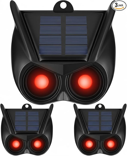 Qualirey 3 Pack Solar Animal Repellent Nocturnal Predator Control Light Animal Repellent for Coyote, Raccoon, Deer, Skunk Outdoor Predator Deterrent Devices for Garden Yard Farm Chicken Coop