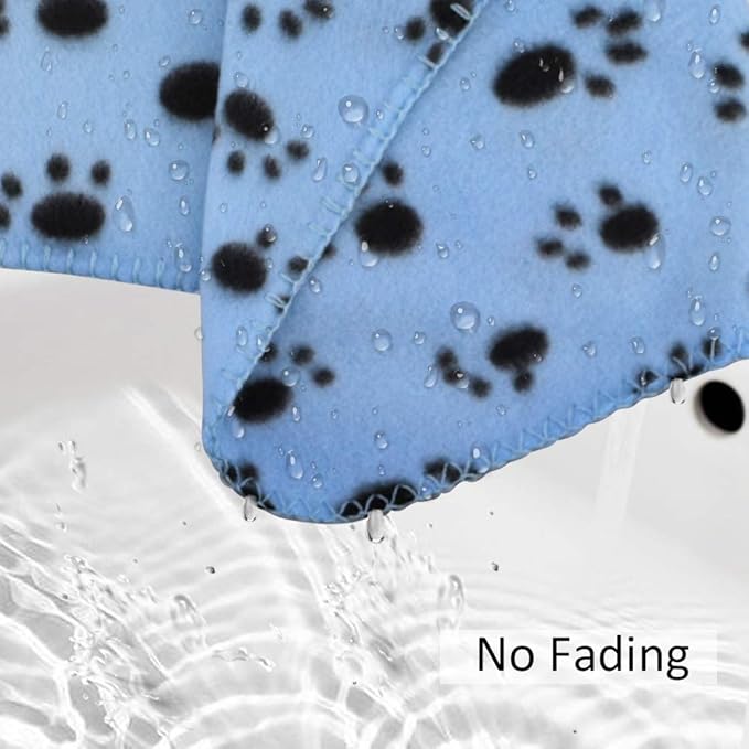 Comsmart Dog Blankets for Small Dogs, 6 Pack Puppy Blanket Cute Paw Print Pet Blanket for Dog, Puppy, Cat, Kitten, 39x35 inches, Blue