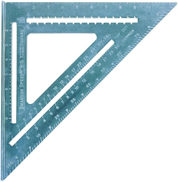 Swanson Tool Co., Inc Swanson T0108 Big 12 Speed Square Layout Tool with Blue Book, Plain gradations, 12-Inch