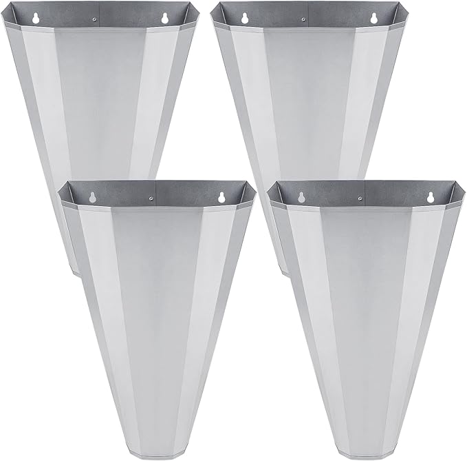 Medium Size Chicken Cone, Galvanized Steel Poultry Restraining Cone for Chicken, Broilers, Roasters, Turkeys Up to 8 Pounds, Flat-Back Poultry Killing Cone, Easy to Clean (4 Pack)