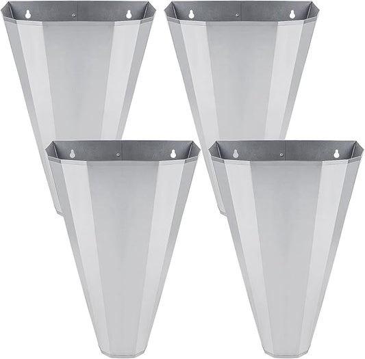 Medium Size Chicken Cone, Galvanized Steel Poultry Restraining Cone for Chicken, Broilers, Roasters, Turkeys Up to 8 Pounds, Flat-Back Poultry Killing Cone, Easy to Clean (4 Pack)