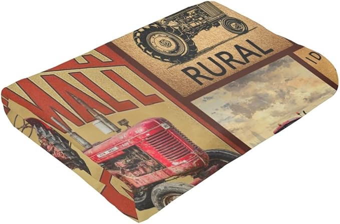 Framhouse Truck Throw Blanket Tractor Blankets Fleece Plush Flannel Super Soft Cozy Warm Lightweight Old Truck Decor Gifts for Boys Girls Kids Adults Men Women 50" x 60"