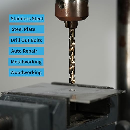 Metric M42 8% Cobalt Drill Bits Set for Stainless Steel and Hardened Steel (1-10mm/21PCS)