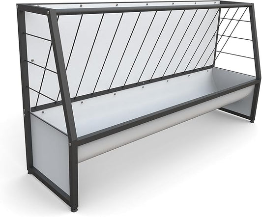 5 Ft Pasture Hay Feeder Black, Heavy Duty Galvanized Steel Livestock Hay Feeder, Outdoor Pasture Feeder for Sheep, Goats, Pony and Miniature Horses