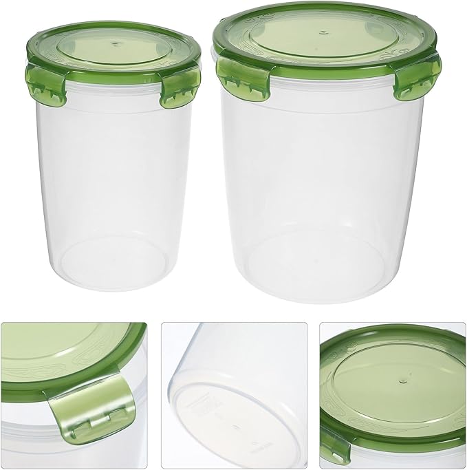 Garneck 2pcs Kitchen Airtight Sealed Grain Storage Containers Food Canisters for Dry Goods Colored Pantry Organizers