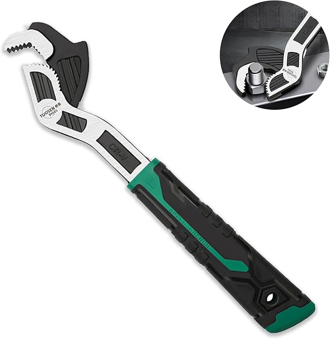 10 Inch Adjustable Wrench - Auto Size Adjusting, 0.6"-1.38" (15-35MM) Self-Adjusting Quick Wrench for Car, Bicycle, Plumbing Repairs