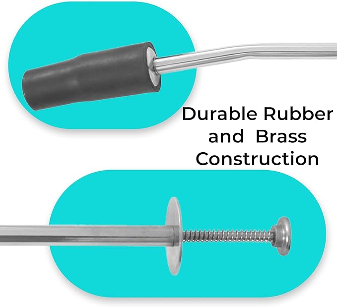 23.5" Rubber Head Balling Gun Spring Clip with 4" Rubber Head – Durable Veterinary Tool for Efficient Medication Delivery in Large Animals, Livestock Care, and Cattle Treatment