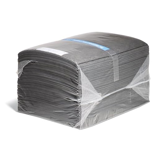 PIG Premium Absorbent Mat Pads | 100 Oil Absorbent Pads | The Original PIG Mat | 15" x 20" Oil Pads | Each Pad Absorbs 28 oz | Total Absorbency is 22 Gallons | 100-Count | MAT203
