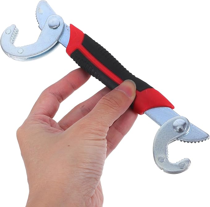 VALICLUD 2Pcs Adjustable Quick Opening Pipe Wrench Multifunction Spanner Tools with Ergonomic Comfortable Handles Portable Hand Tools for Home and Professional Plumbing Maintenance
