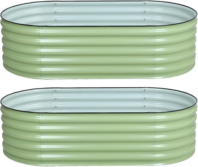 BPS 2-in-1 Metal Raised Garden Bed, 5.3x2.7 FT Galvanized Planter Raised Beds for Vegetables, Flowers 31'' Extra Tall