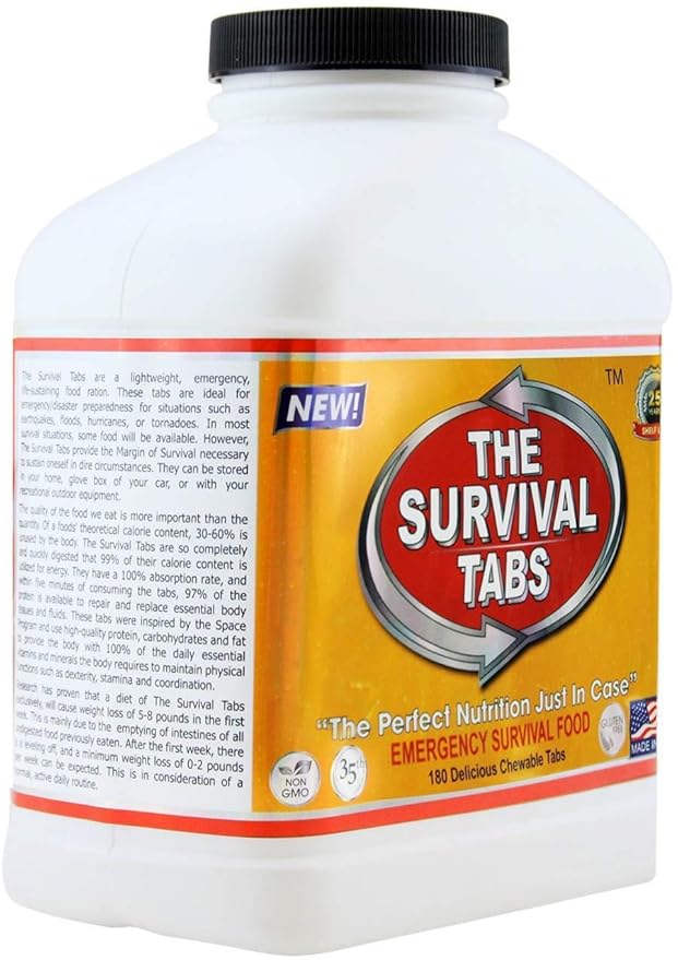 Emergency Survival Food Tablets 1 bottle 180 count Chocolate Flavored