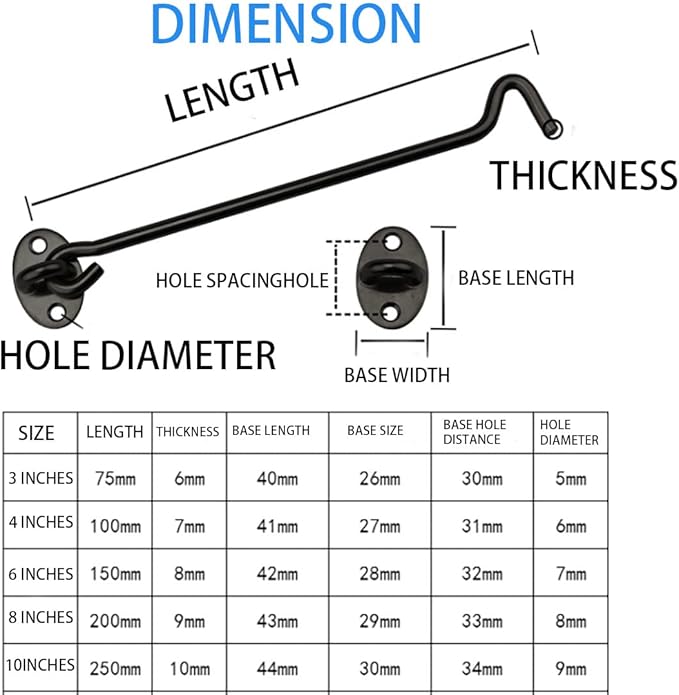 4” Barn Door Lock, Barn Door Latch, Heavy Duty Solid Thicken Stainless Steel Gate Latch Lock, Add More Security and Privacy. Cabin Hooks and Eye Latch Best for Barn Door, Bathroom