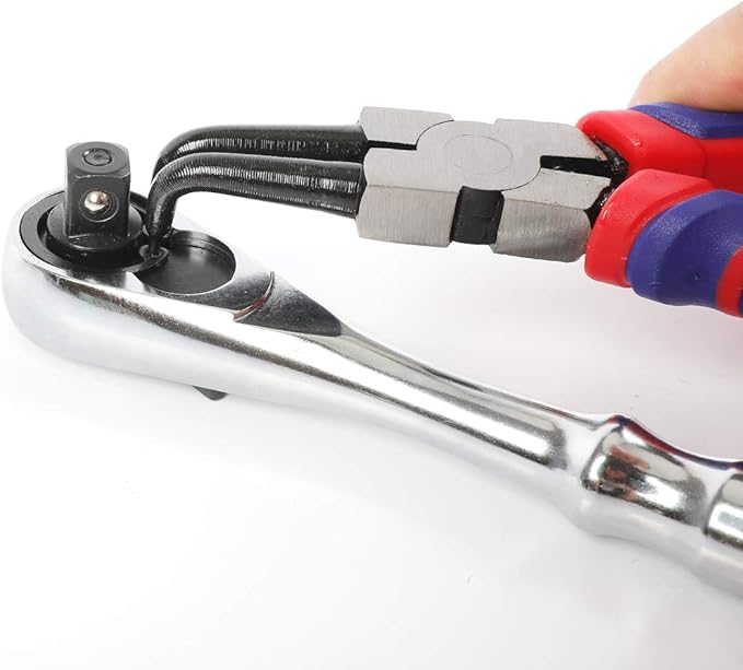 WORKPRO 4-Piece Snap Ring Pliers Set - Heavy Duty 7-inch Internal/External Circlip Pliers Kit (Tip Diameter 5/64'')-Straight/Bent Jaw - Cr-V Steel - For Ring Remover Retaining- Storage Pouch Included