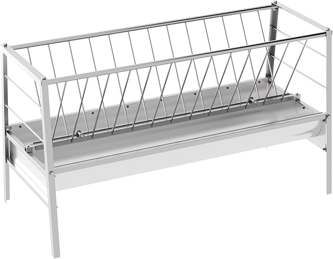 Goat Feeder, 92 Gallon Hay Feeder, Galvanized Steel Livestock Hay Feeder, Sheep Feeder Trough for Barn or Outdoor Use, Free Returns!