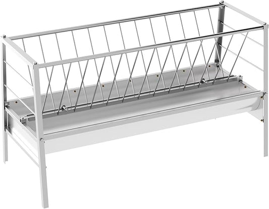 Goat Feeder, 92 Gallon Hay Feeder, Galvanized Steel Livestock Hay Feeder, Sheep Feeder Trough for Barn or Outdoor Use, Free Returns!