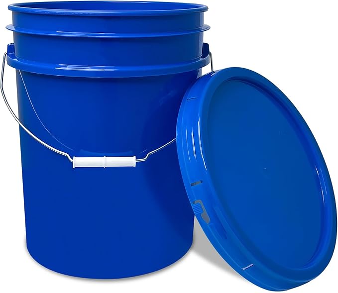 ePackageSupply 5 Gallon Bucket with Airtight Lid | Made in USA | Food Grade | Heavy-Duty Premium HPDE Plastic | Durable 90 Mil All Purpose Pail | Easy Stack and Store | BPA Free (Blue, 120)