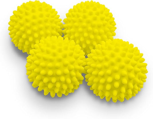 Dryer Balls 4 Pack - Non-Toxic Reusable Dryer Balls (Yellow)