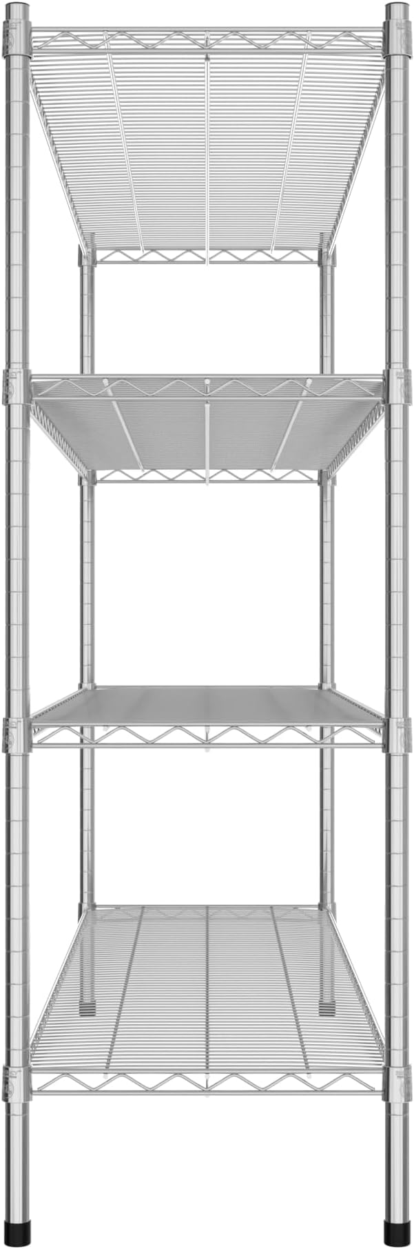 Commercial NSF Listed Chrome Stationary Wire Shelving Kit 18" x 60" x 54", with 4 Shelves Perfect for Warehouse, Walk-in Refrigerator, Freezer, Grocery Store, Restaurant, Dishroom