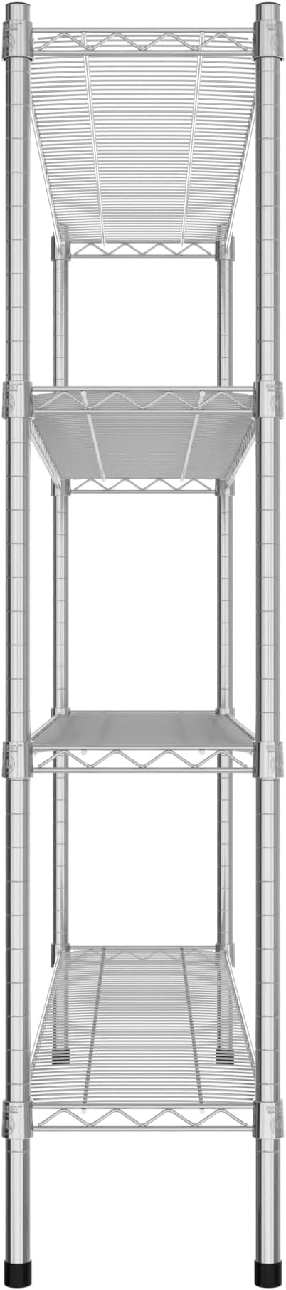 Commercial NSF Listed Chrome Stationary Wire Shelving Kit 12" x 54" x 54", with 4 Shelves Perfect for Warehouse, Walk-in Refrigerator, Freezer, Grocery Store, Restaurant, Dishroom