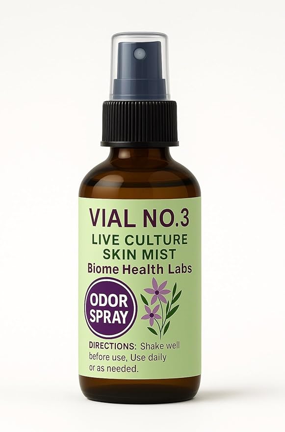 Probiotic Odor Spray – Natural Aluminum-Free Deodorizing Mist | Live Culture Body & Foot Odor Control | Kid-Safe, Sensitive-Skin Friendly, Lavender & Chamomile Freshness