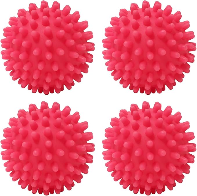 Dryer Balls 4 Pack - Non-Toxic Reusable Dryer Balls (Red)