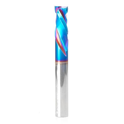Amana Tool Spektra Extreme Tool Life Coated Solid Carbide CNC Compression Spiral Router Bit, 46704-K, 3/8 D x 1-1/4 CH x 3/8 Shank x 3 Inch Long 2 Flute