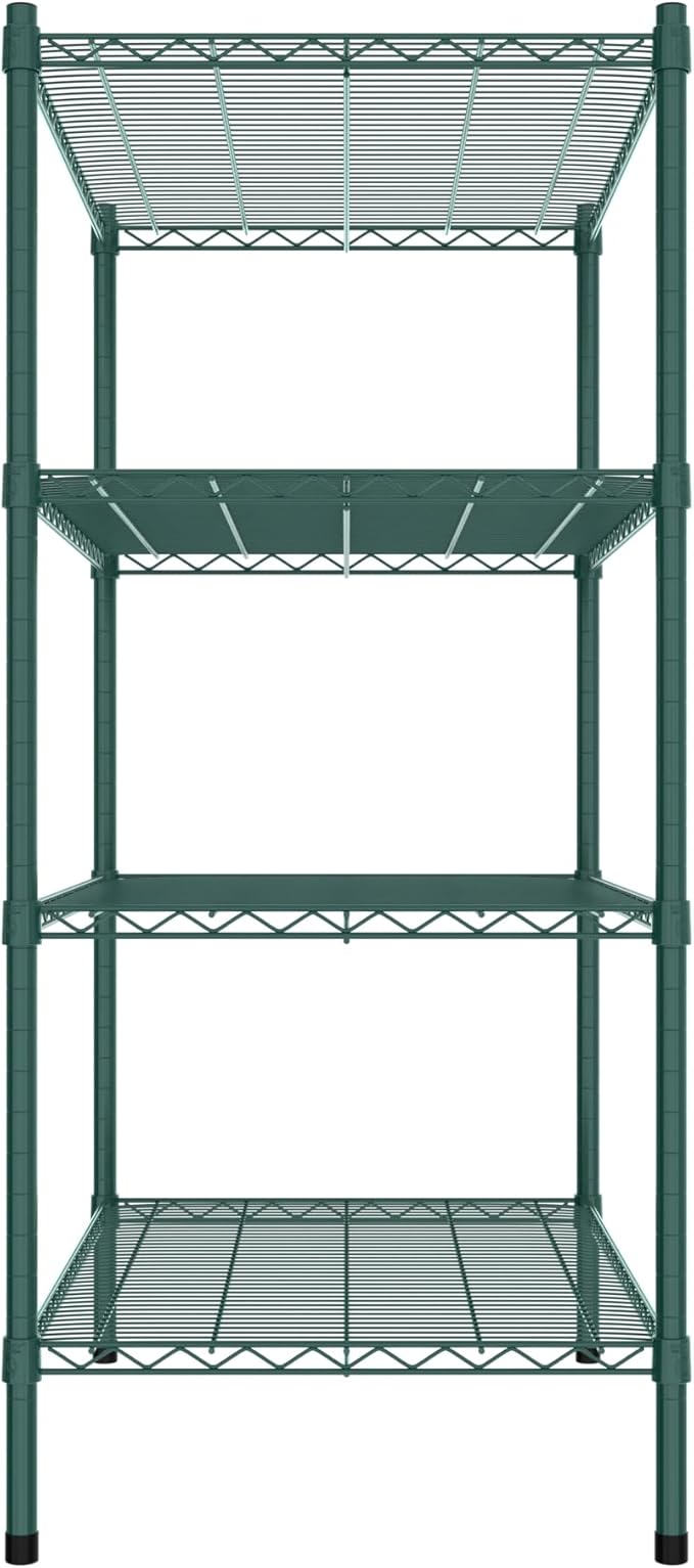 Commercial NSF Listed Green Epoxy Stationary Wire Shelving Kit 24" x 36" x 54", with 4 Shelves Perfect for Warehouse, Walk-in Refrigerator, Freezer, Grocery Store, Restaurant, Dishroom