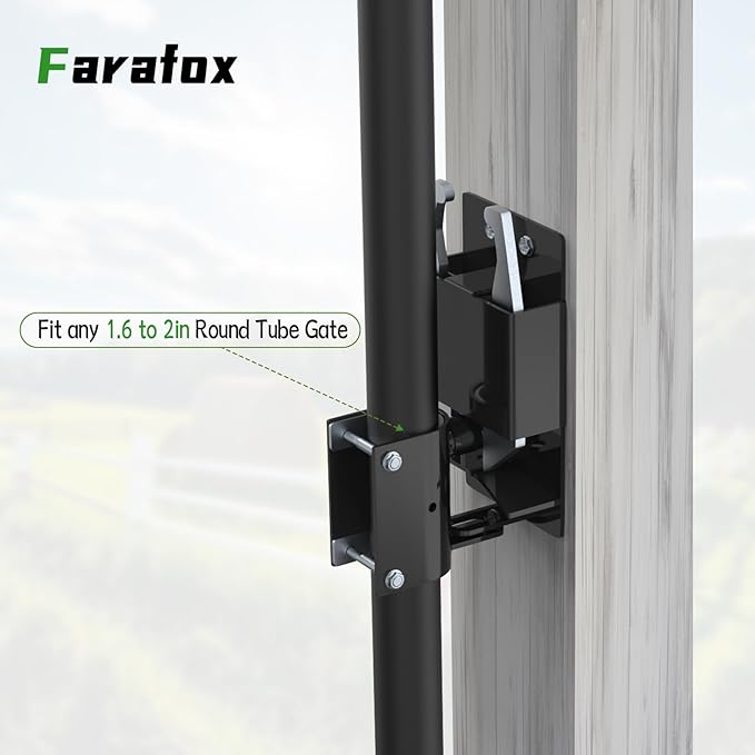 2 Way Farm Gate Latch - Heavy Duty Fence Gate Latch with Self-Locking Nut,Livestock Cattle Gate Latches for Pastures, Stables, Ranches, Horse Corrals,Farms