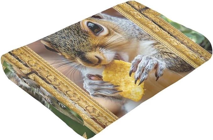 Cute Squirrel Throw Blanket Squirrel Blankets Fleece Plush Super Soft Cozy Warm Lightweight Squirrels Lover Decor Gifts for Boys Girls Kids Adults Men Women 50" x 60"