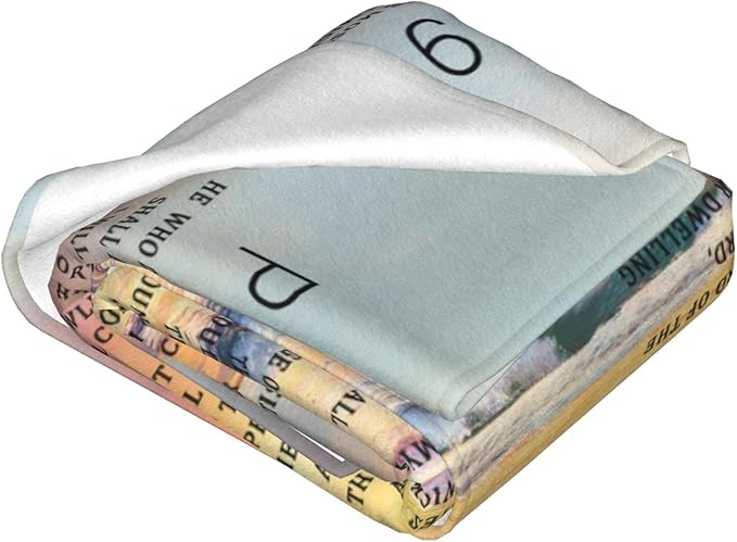 Psalm 91 Blanket Christian Gifts Religious Bible Verse Scripture Throw Blanket Comfy Plush Flannel Fleece Warm Soft Fluffy Fuzzy Blanket for Prayer Women Teens for Bed Sofa Couch 60"X80"