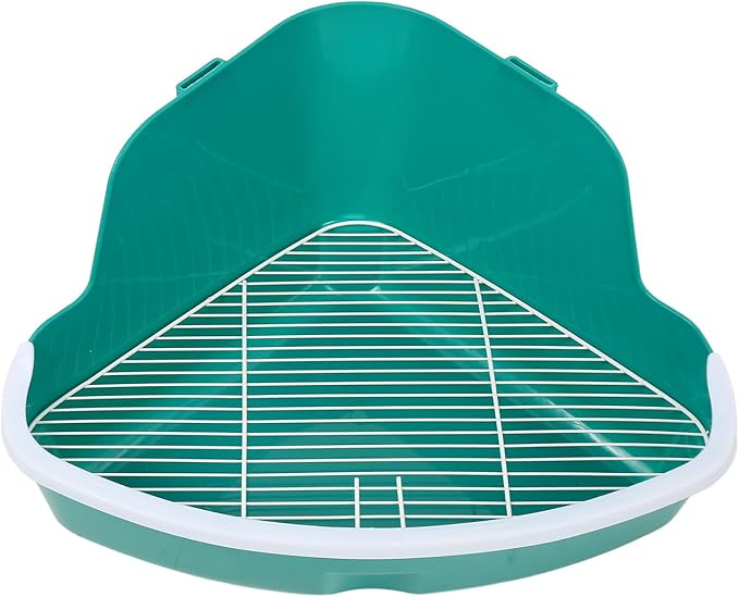 Small Animal Corner Litter Box, Fanshaped Rabbit Litter Box Odorless Reinforced Sturdy for Guinea Pigs (Large)