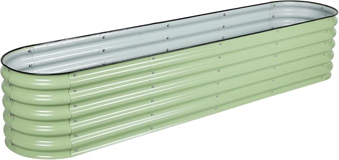 BPS 9-in-1 Metal Raised Garden Bed, 6x3 FT Galvanized Planter, Extra Tall 17" Design for Vegetables and Flowers