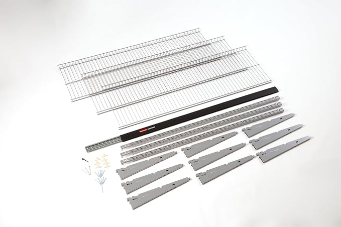 Rubbermaid Fasttrack Rail Storage 48"x16" 3-Shelf Kit, 350 lbs. Per Shelf, for Home/Garage/Shed/Workshop Organization