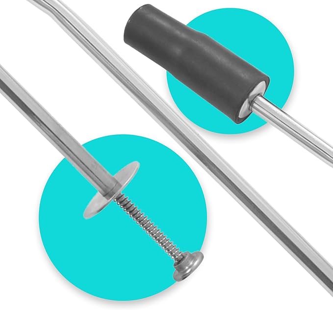 23.5" Rubber Head Balling Gun Spring Clip with 4" Rubber Head – Durable Veterinary Tool for Efficient Medication Delivery in Large Animals, Livestock Care, and Cattle Treatment