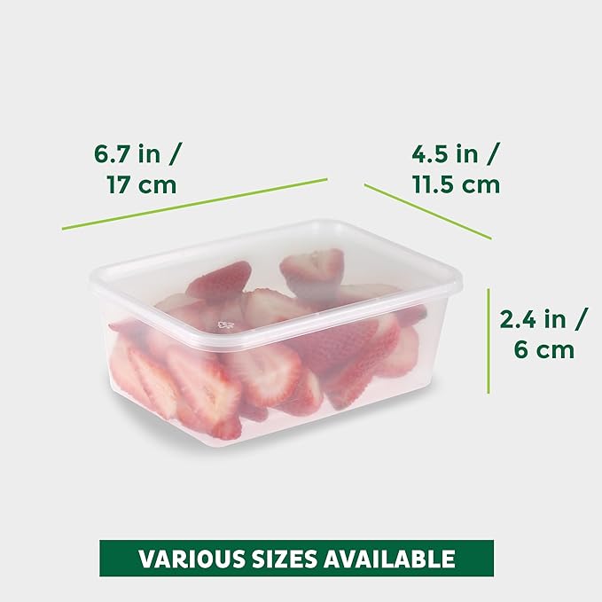 Freshware Food Storage Containers [50 Set] 25 oz Plastic Deli Containers with Lids, Slime, Soup, Meal Prep Containers, BPA Free, Stackable, Leakproof, Microwave, Dishwasher and Freezer Safe