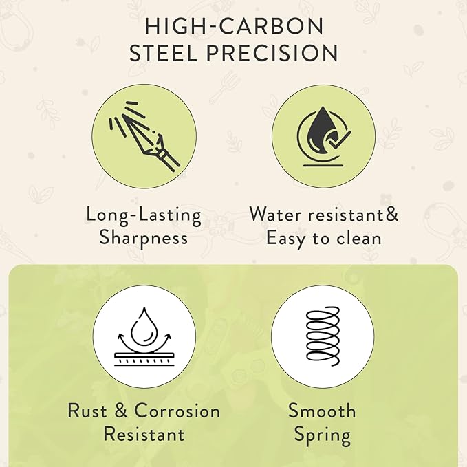 Modern Sprout Pruning Shears - Herb Snipping Scissors- Lightweight Gardening Tools W/Easy Lock - Flower Cutter Garden Shears - Carbon Steel Blade + Reusable Holster (Chartreuse, 1-Pack)