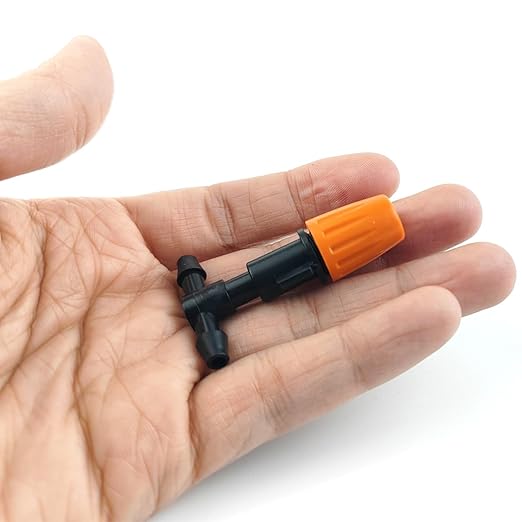 GXXMEI 124PCS/Set Irrigation Dripper Adjustable Drip Irrigation Sprinkler with 1/4 Inch Irrigation Tee Drip Irrigation Kit for Misting Watering Plant Cooling System(62 Pairs)