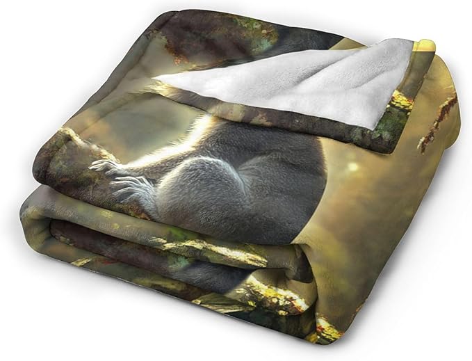 Lemur Blanket Lemurs Lovers Gifts Cozy Plush Rainforest Animal Throw Blankets Fuzzy Flannel Fleece for Girls Boys Women Men 50"X40"