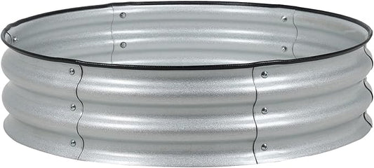 BPS Metal Raised Garden Bed, 2.5FT Diameter Galvanized Planter Raised Garden Boxes for Flower Planters, Vegetables Herb