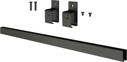 4FT Heavy-Duty Box Rail with 2 X Bracket, 450 lbs Capacity, Black Powder-Coated Finish,Kit for Outdoor Use