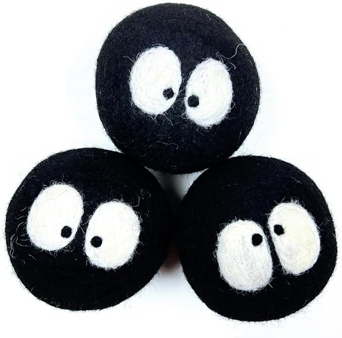 Friendsheep Wool Dryer Balls, Organic Reusable Fabric Softener Alternative for Laundry, Handmade, Fair Trade, Hypoallergenic, Eco-Friendly, Plastic-Free (3 Pack XL – Sprites)
