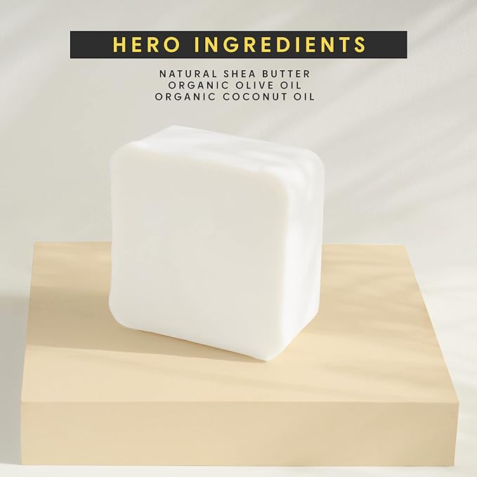 Shea Butter Soap Base - 2Lb Melt and Pour Soap Making Supplies with Organic Shea Butter - No Palm Oil, Vegan, Antioxidant-Rich and Gentle on the Skin - Crafting Recipe Book Included