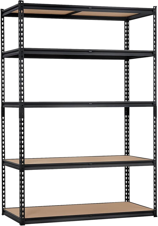 CABIHOME Garage Storage Shelves 5 Tiers, 48" W x 18" D x 72" H Heavy Duty Metal Shelving Unit, 2500 LBS Capacity Adjustable Boltless Storage Rack with MDF Boards for Garage, Pantry, Basement, or Wareh